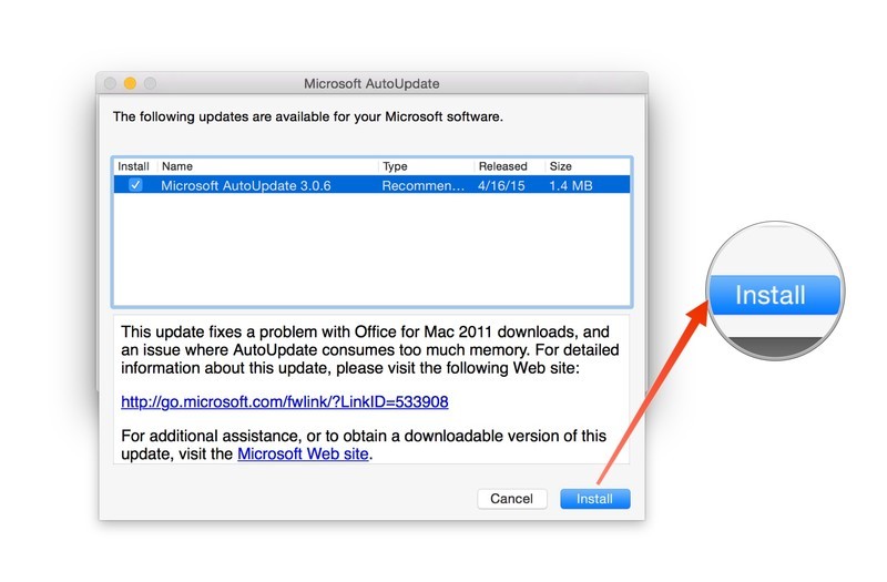 look for office updates on mac